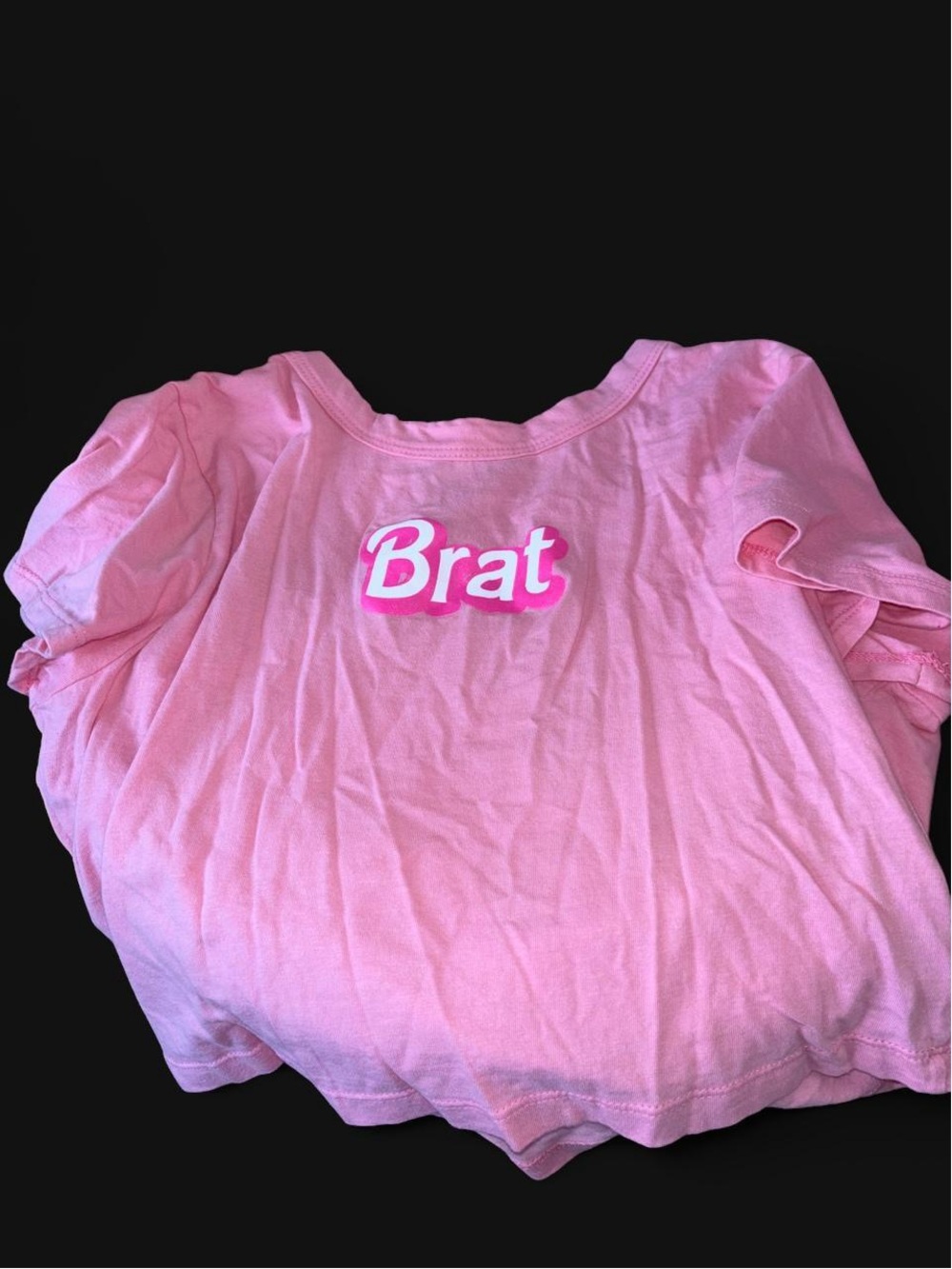 Fashion Nova Pink Brat Graphic Crop Top